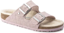 Birkenstock Arizona Wool Shearling -Best Shoe Store birkenstock womens arizona wool shearling rose natural 1021156 60824.1638398132