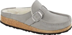 Birkenstock Women's Buckley Shearling -Best Shoe Store birkenstock womens buckley shearling stone coin natural suede 1023368 58617.1668104467