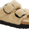 Birkenstock Women's Papillio Arizona Platform Big Buckle Shearling -Best Shoe Store birkenstock womens papillio arizona platform big buckle teddy eggshell shearling 1017642 67735.1686260992.600.600