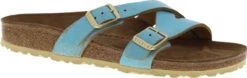 Birkenstock Women's Yao -Best Shoe Store birkenstock womens yao washed metallic aqua leather 1014191 04369.1553730827