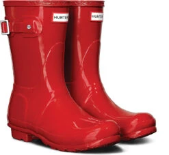 Hunter Women's Original Short Gloss Rain Boot -Best Shoe Store hunter womens original short gloss military red wfs1000rgl mlr 29944.1536966688