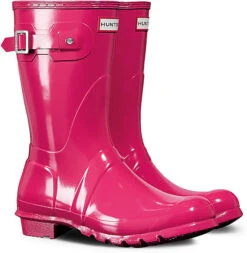 Hunter Women's Original Short Gloss Rain Boot -Best Shoe Store hunter womens original short gloss rain boot bright pink wfs1000rgl rbp 06338.1536966688