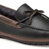 Johnston & Murphy Cort Shearling Slipper -Best Shoe Store johnston murphy mens cort shearling slipper black brown full grain shearling 25 6597 41581.1632160079
