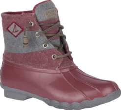 Sperry Women's Saltwater Varsity Stripe -Best Shoe Store sperry womens salwater varsity stripe wine grey sts84374 36822.1570817515