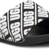 UGG Kids Beach Slide -Best Shoe Store ugg childrens kids beach slide black white 1107981k bwht 31799.1646252846