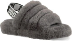 UGG Kids Fluff Yeah Slide -Best Shoe Store ugg childrens kids fluff yeah slide charcoal 1098494k chrc 37033.1647038453