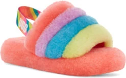 UGG Kids Fluff Yeah Slide -Best Shoe Store ugg childrens kids fluff yeah slide peach bliss multi 1124925k pbmt 20682.1647038453