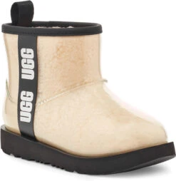 UGG Big Kids Classic Clear Mini II -Best Shoe Store ugg kids classic clear mini 2 natural black 1112386k nblc 70299.1656432983