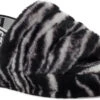 UGG Kids Fluff Yeah Slide Zebra -Best Shoe Store ugg kids fluff yeah slide zebra black white 1116156k bwht 32553.1598917532.600.600