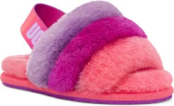 UGG Toddlers Fluff Yeah Slide -Best Shoe Store ugg toddlers fluff yeah slide pink purple rainbow 1120073t pprb 95299.1651776272