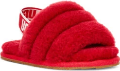 UGG Toddlers Fluff Yeah Slide -Best Shoe Store ugg toddlers fluff yeah slide ribbon red 1098579t rbrd 86525.1651776272