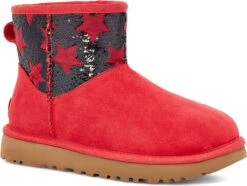 UGG Women's Classic Mini Sequin Stars -Best Shoe Store ugg womens classic mini sequin stars ribbon red 1109441 rbrd 58059.1594663059