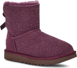 UGG Women's Mini Bailey Bow Metallic Spots -Best Shoe Store ugg womens mini bailey bow metallic spots pinot noir 1134135 pnr 74628.1666877473